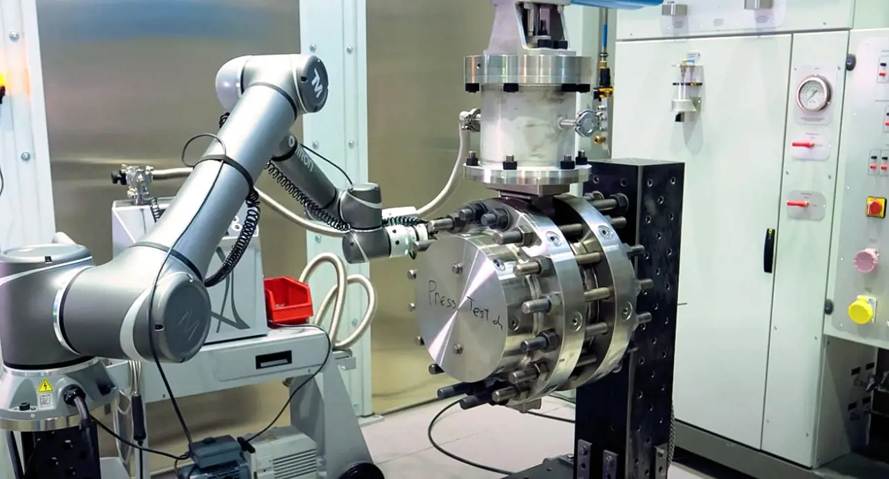 Teste de gás em alta pressão no centro de tecnologia de válvulas da Valmet