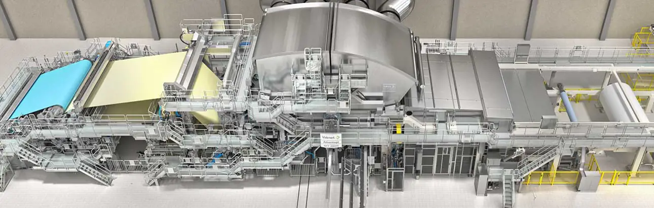 A picture of a Valmet tissue machine.