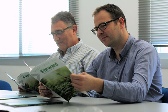 Alberto Mena (on the left), Head of Pulp and Chemicals for R&D&i projects, and Diego Compaired, Innovation Technology Project Manager of SAICA.