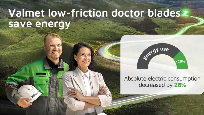 Electricity saving results with Valmet low friction doctor blade