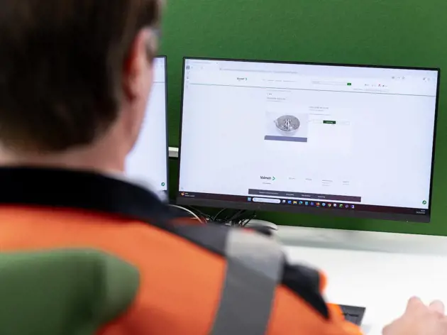 Valmet eCommerce open in the screen