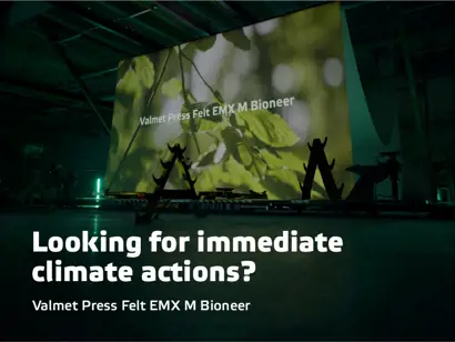 Looking for immediate climate actions? Valmet Press Felt EMX M Bioneer