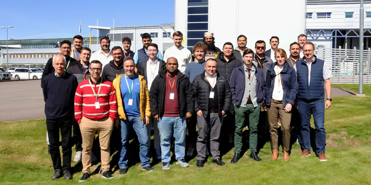 The group of participants gathered outside Valmet premises in Karlstad, Sweden 